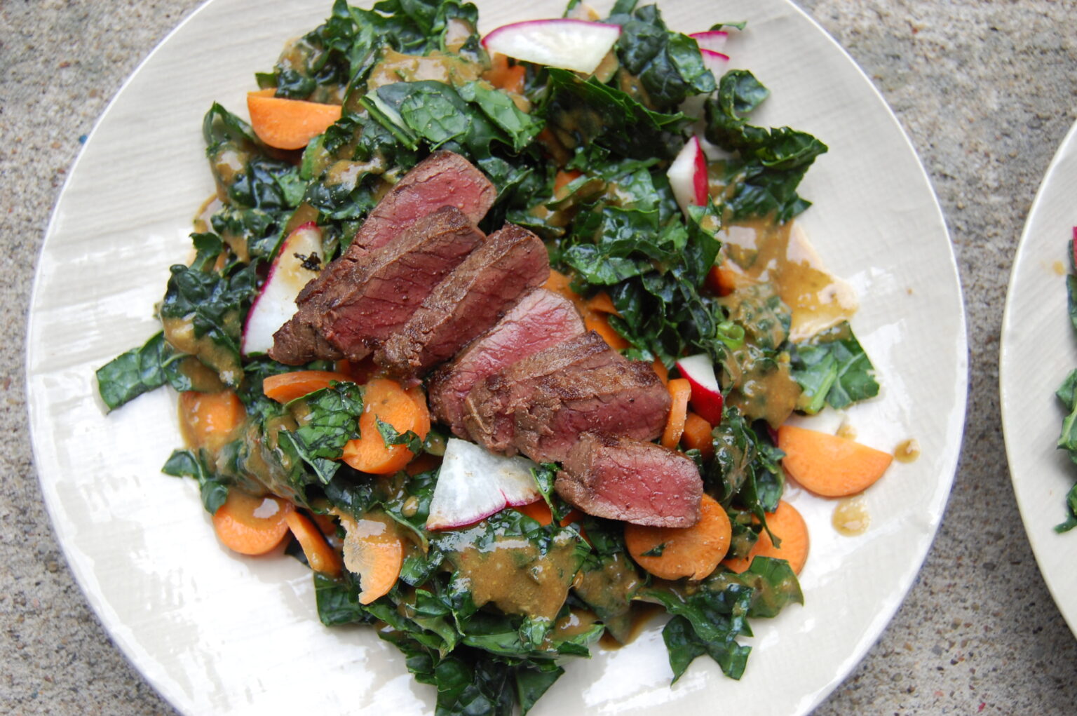 Kale Salad with Venison Backstrap Home Grown Hand Gathered